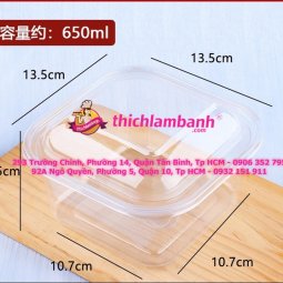 Hộp Nhựa Vuông Trong Đựng Bánh W110