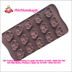 Khuôn silicon 15 tim cặp