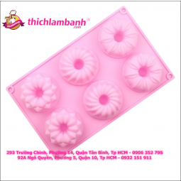 Khuôn silicon 6 donut 3 kiểu