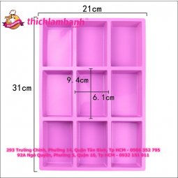 Khuôn silicon 9 ô chữ nhật 