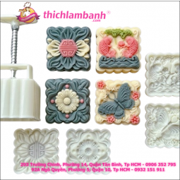 Khuônn lò xo trung thu 200-250G Vuông 4M Hoa bướm