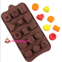 Khuôn silicon 15 viên socola