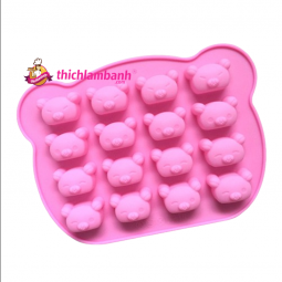 Khuôn silicon 16 gấu cười