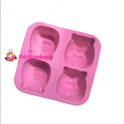 Khuôn silicon 4 gấu béo
