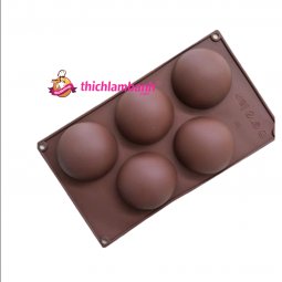 Khuôn silicon 5 lỗ tròn bán nguyệt lớn