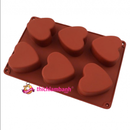 Khuôn silicon 6 tim 7cm