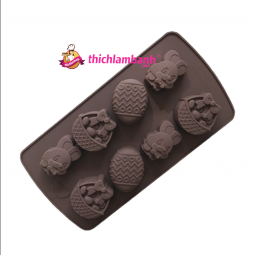Khuôn silicon 8 thỏ phục sinh