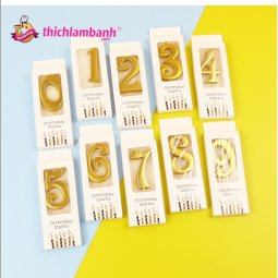 Nến số nhũ vàng sinh nhật