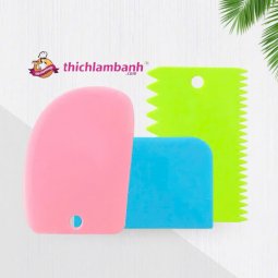 Bộ 3 miếng chà láng nhựa, tạo hình, tạo vân bánh kem